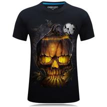 Evil Halloween Pumpkin Skull Shirt - £17.57 GBP