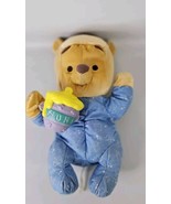 Vintage 2003 Talking Baby Pooh In Blue Pajamas, Holding Hunnypot- Works! - $29.65