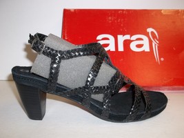 Ara Size 9.5 M Raven Black Woven Leather Sandals New Womens Shoes  - £93.95 GBP