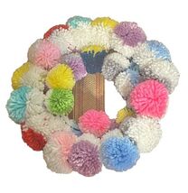 Handmade Pom Pom Red and White Blue Yellow Purple Pink 12 Inch Diameter ... - $10.00
