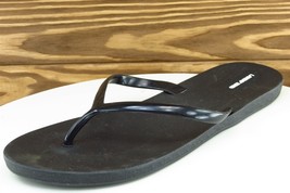 Lands&#39; End Sz 9 M Black Flip Flop Synthetic Women Sandals - £15.65 GBP