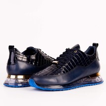 The Marseille Navy Blue Leather Men Sneaker image 3