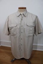 Royal Robbins L Beige Brown Short Sleeve Vented Hiking Shirt Pockets - £20.07 GBP