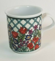 Dansk Nordic Garden Dinnerware Coffee Mug Cup Lattice Floral Pattern EXC... - $17.77