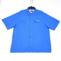 Habit Button Shirt Mens Large Blue Short Sleeve Vented Fishing Outdoor Size XL - £13.62 GBP