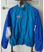 Vintage 90s Blue Teal Color Block Windbreaker Zip Jacket w/ lining Pepsi... - $39.06 CAD