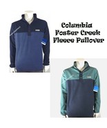 COLUMBIA NEW MEN&#39;S M FOSTER CREEK FLEECE PULLOVER BUTTON JACKET BLUE/GRE... - £28.42 GBP