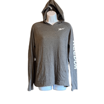 Reebok Gray Raglan Long Sleeves Sweatshirt Hoodie Size XL - £7.46 GBP