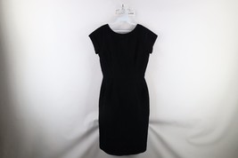 Vintage 50s 60s Rockabilly Womens M Distressed Satin Trim Ribbed Dress L... - $59.35