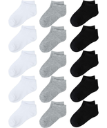 15 Pack Kids&#39; Half Cushion Low Cut Athletic Ankle Socks Boys Girls Ankle... - £27.18 GBP