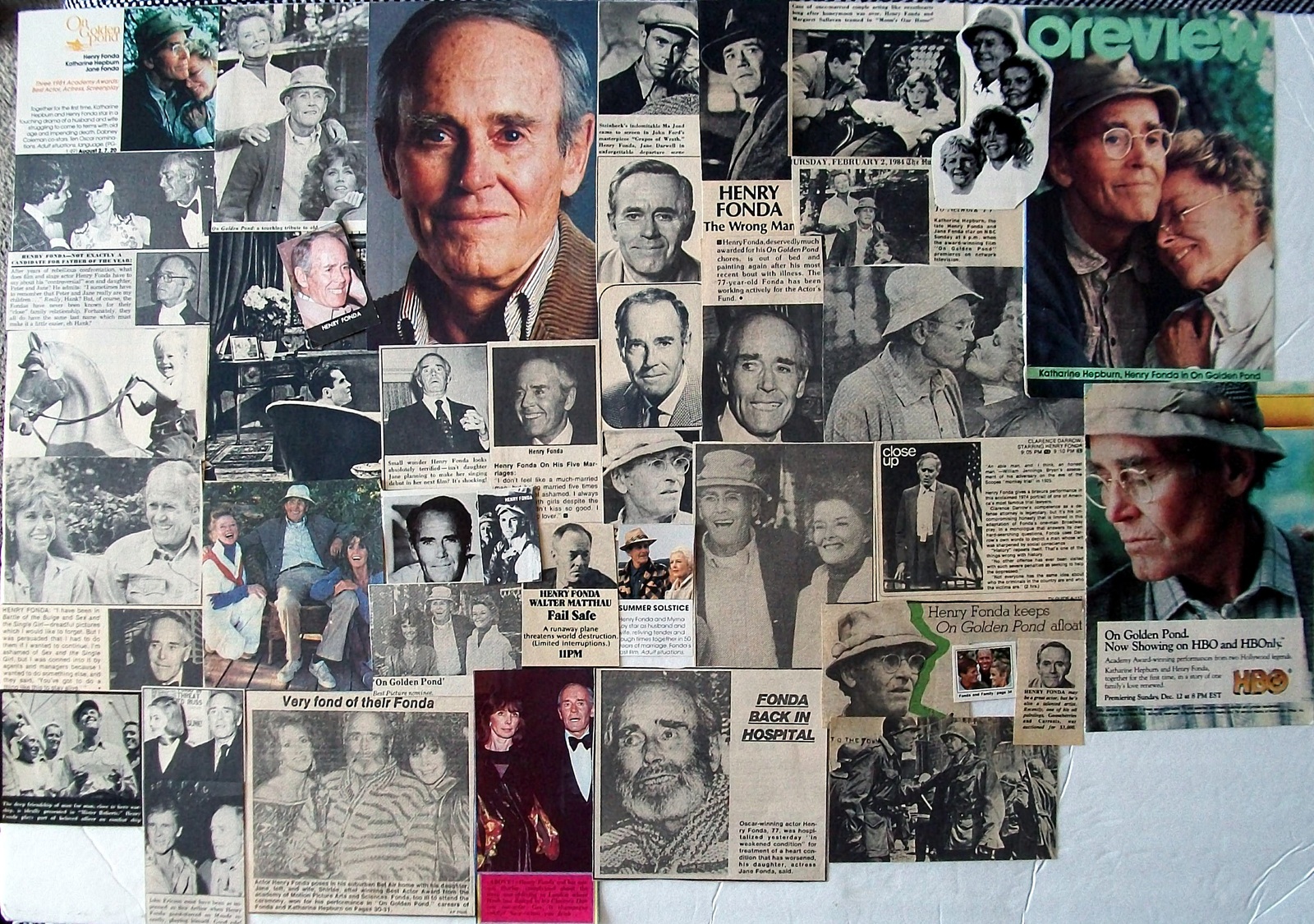 HENRY FONDA ~ 43 Color and B&amp;W Vintage Clippings from 1955, 1965, 1974-1984 - $6.67