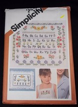 Simplicity Vintage Pattern 9983 Cross Stitch transfers Alphabet Flowers - £4.33 GBP