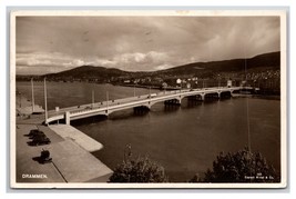 RPPC Drammen Bridge Birds Eye View Drammen Norway Postcard V23 - $2.92