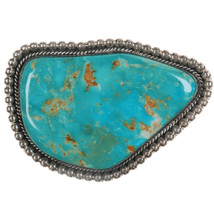 1997 Linda Johnson Navajo Emerald Valley Turquoise silver belt buckle - £1,014.59 GBP