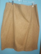 Chicos 3 Perforated Faux Suede Caramel Latte Pencil Skirt Womens Size XL NWT $89 - £47.14 GBP