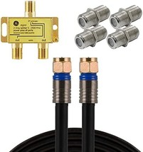 100 ft Quad Cable Set with Coupler and 2-Way Splitter for Versatile Connections - £78.10 GBP