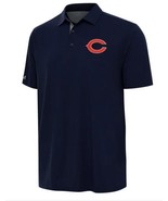 Antigua Chicago Bears Mens Polo Navy Blue Shirt NFL Moisture Wicking Log... - $68.99