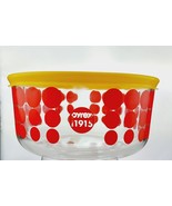 4 Cup Decorated Pyrex 100 Year Anniversary Red with Yellow Lid  - $186.56 MXN