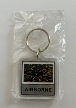 U.S. Army AirBorne Flag Military Key Chain 2 Sided 1 1/2&quot; Plastic Key Ring - £3.89 GBP