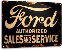 Ford Sales Service Parts Dealer Retro Oval Logo Garage Decor Large Metal Sign - £15.99 GBP