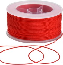 0.8mm x 70 Yards Red Cord Satin String for Bracelet Jewelry Making Rattail Macra - £16.48 GBP