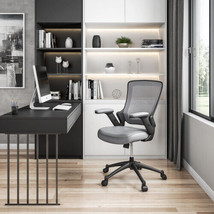 Mid-Back Mesh Task Office Chair with Height Adjustable Arms, Grey - £150.41 GBP