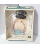 Vtg Londonware Clear Lucite Towel Ring NEW Black Swirl Wall Mount Bath K... - €27,42 EUR