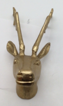 Gold Deer Head Metal Sculpture Animal Head Wall Hanging Reindeer Christmas - £37.06 GBP