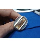 925 Sterling Silver Rectangular Glass Stone Ring Sz 7 Free Shipping - $924.21 MXN