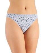 Charter Club Everyday Cotton Women&#39;s Lace-Trim Thong, Large - $11.69