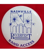 Vintage 80s NASHVILLE RIVERFEST Band Access Pinback Button Concert Festi... - $368.87 MXN