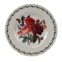 Royal Stafford Plate Roses Burslem England 8 1/2in Butterfly Red Pink Green Trim - £9.28 GBP