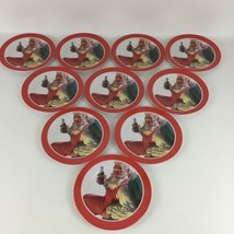 Coca Cola Santa Claus Dessert Plates 10pc Set Melamine Christmas Party Holiday - $34.60