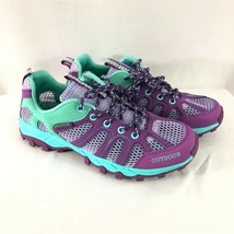 Outdoor Unisex Sneakers Mesh Breathable Lace Up Purple Green M7 W9 - £15.12 GBP
