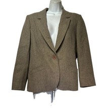 Miss Pendleton Brown Wool Single Button Blazer Jacket Coat - $39.59
