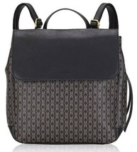 Fossil Claire Black Brown Signature Flap Backpack SHB2346015 NWT $138 Retail - £55.17 GBP