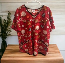 Rudolph the Red Nosed Reindeer Christmas Scrub Shirt Size XL Recycled polyester - £12.50 GBP