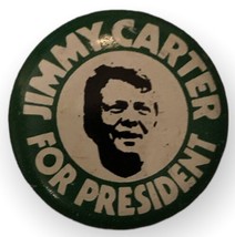 JIMMY CARTER FOR PRESIDENT PIN BACK POLITICAL BUTTON METAL 1-1/4” GREEN ... - $4.87