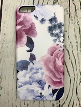Flexible Hard TPU Cover Floral Pink Purple Fits iPhone 6 Plus - £11.38 GBP