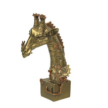 Resin Bronze Finish Steampunk Giraffe Sculpture Home Decor Statue Figurine Art - $29.69