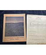U.S. Naval Ordnance Test Station, Inyokern China Lake CA 1950 Guide &amp; Form - €42,45 EUR