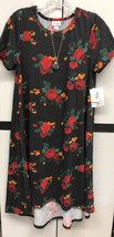 NWT Stunning 2.0 LuLaRoe Small Black Red Green Orange Floral Carly Swing Dress - £37.92 GBP