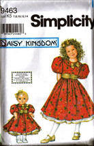 Childs Dress + 18&quot; Doll 2000 Simplicity Daisy Kingdom Pattern 9463 Size K5 Uncut - £9.41 GBP