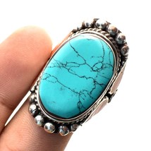 Tibetan Turquoise Red Coral Gemstone Handmade Jewelry Ring Nepali 8.75&quot; SA 2089 - £7.23 GBP