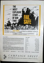 HENRY FONDA : (FAIL SAFE) VINTAGE PRESSBOOK (CLASSIC NUCLEAR WAR CULT MO... - $98.99