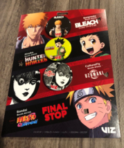 BLEACH HUNTER X HUNTER UZUMAKI NYCC Comic Con VIZ EXCLUSIVE PIN BUTTON SET - $19.80