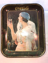 Coca Cola Tray Woman With Fox Wrap - £38.67 GBP