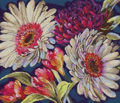 NIP Dimensions Gold Collection Fabulous Florals Counted Cross Stitch Kit 14x12 - £22.55 GBP