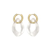 Bohemian clear acrylic irregular geometry earrings stainless Steel Earrings Acce - £9.23 GBP