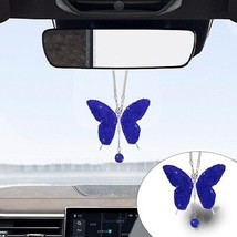 Bling Butterfly Diamond Car Hanging Accessories Crystal Butterfly Rear View Mirr - £22.42 GBP